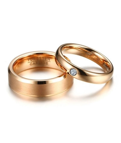 Argollas De Matrimonio En Tungsteno Color Oro Rosa