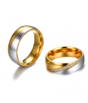 Argollas de matrimonio dorado y plateado en acero inoxidable