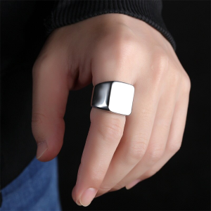 Anillo personalizable para grabado en acero inoxidable