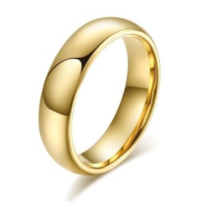 Argolla para hombre dorada en tungsteno