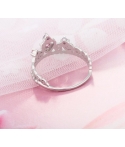 Anillo corona pink en plata