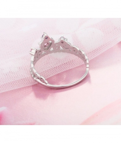 Anillo corona pink en plata