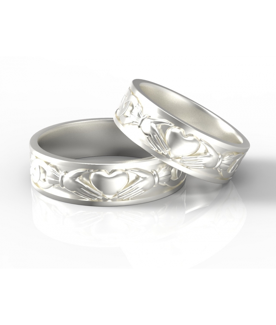 Argollas de matrimonio Claddagh en plata