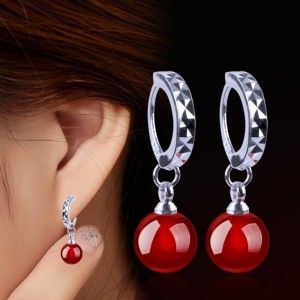 Aretes Bola Roja