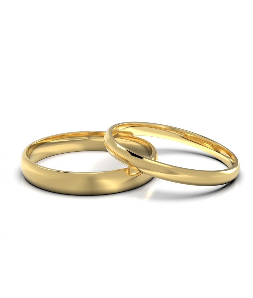 Argollas de matrimonio clásicas delgadas en oro