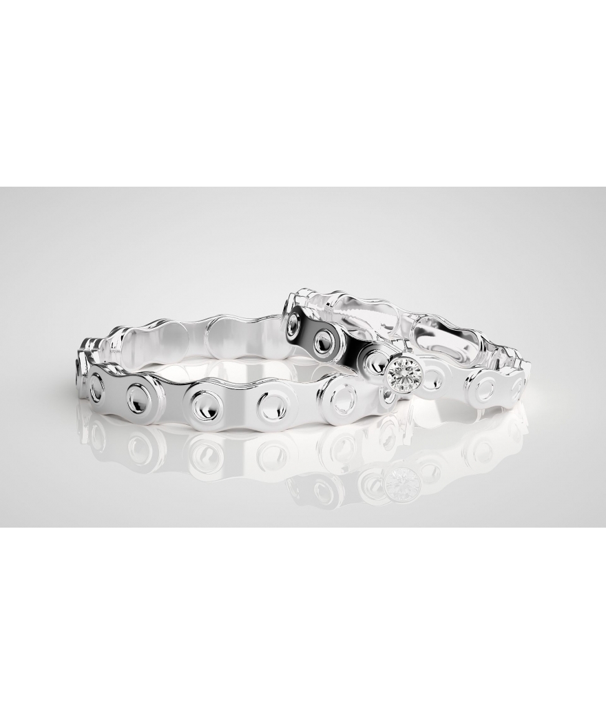 Argollas de matrimonio en plata estilo cadena