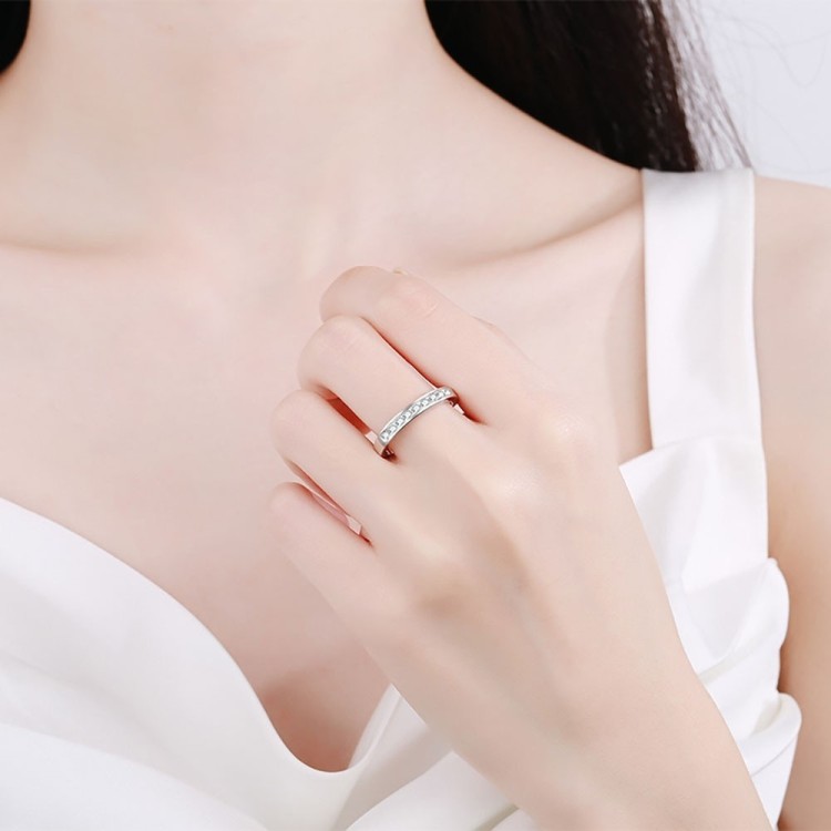 Argollas de matrimonio en plata Babilonia corte asimétrico