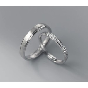 Argollas de matrimonio zirconias en plata ajustable