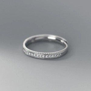 Argollas de matrimonio zirconias en plata ajustable