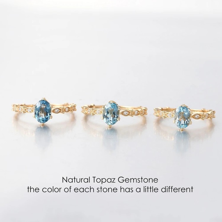 Anillo de compromiso tiara topacio en plata con baño de oro