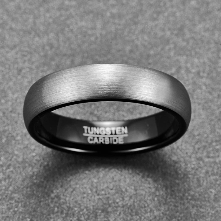 Argollas de matrimonio en tungsteno acabado mate