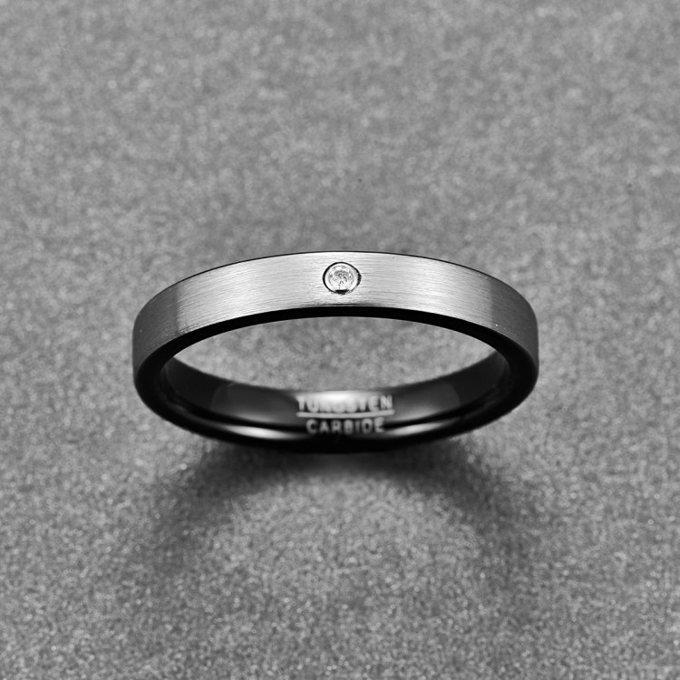 Argollas de matrimonio en tungsteno acabado mate