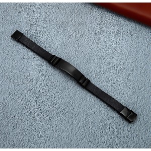 Brazalete de cuero para hombre - Manilla personalizable cuero y acero
