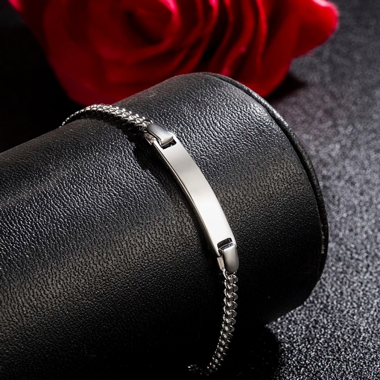 Pulsera en acero para mujer personalizable - Manilla para grabar texto Pulsera en acero para mujer personalizable - Manilla para grabar texto