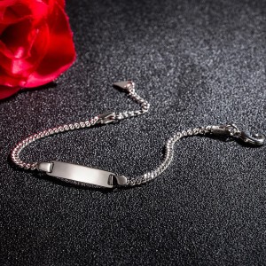 Manillas para parejas de cadena cubana en plata 925 personalizable lazos reales