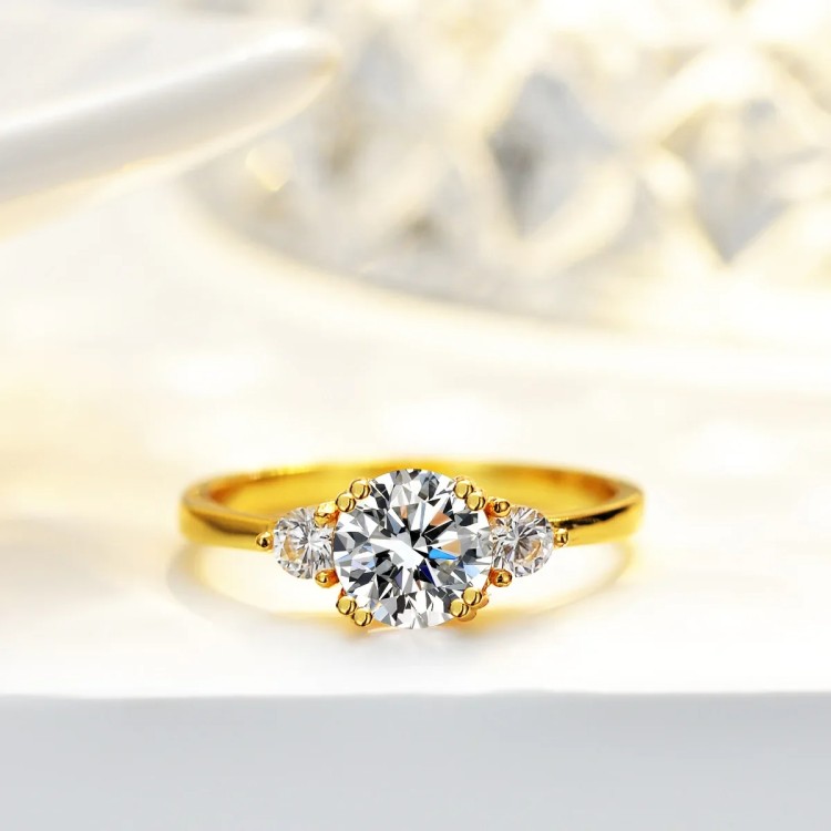 Anillo de compromiso en plata con moissanita - anillo para boda en plata Anillo de compromiso en plata con moissanita - anillo para boda en plata