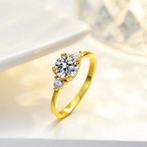 Anillo de compromiso en plata con moissanita - anillo para boda en plata