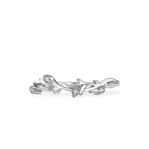 Anillo de compromiso en plata con moissanita - anillo para boda en plata