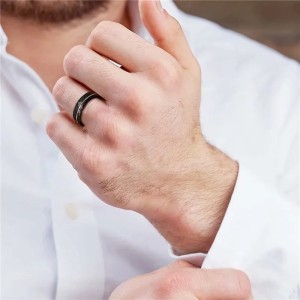 Argollas de matrimonio eterno en tungsteno pulido