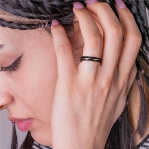 Argollas de matrimonio eterno en tungsteno pulido
