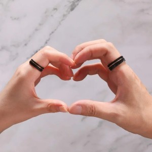 Argollas de matrimonio eterno en tungsteno pulido