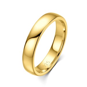 Argollas de matrimonio eternas con baño de oro amarillo 18k