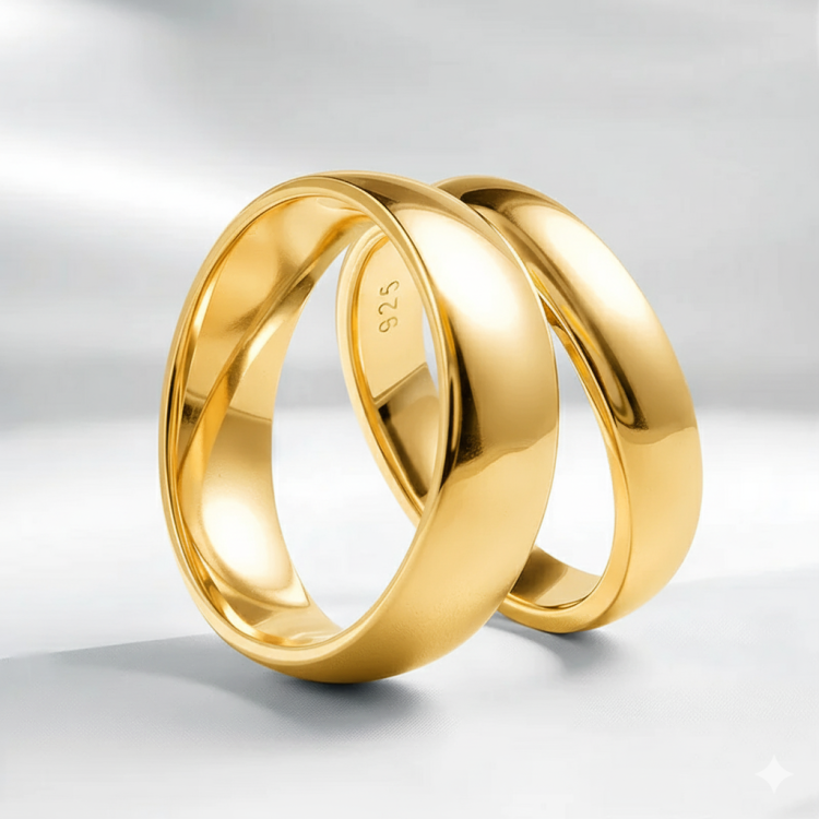 Argollas de matrimonio eternas con baño de oro amarillo 18k Argollas de matrimonio eternas con baño de oro amarillo 18k