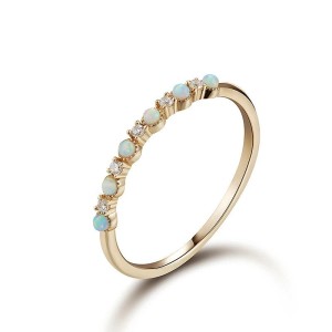Anillo de compromiso en plata y oro opalos - anillo promesa