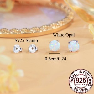 Aretes en plata topos de ópalo