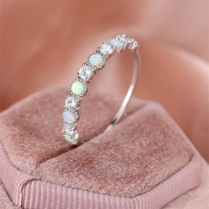 Anillo de compromiso en plata y opalos - anillo promesa