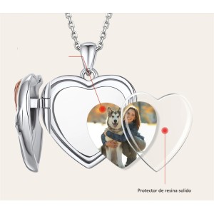 Collar relicario corazón infinito en plata