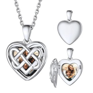 Collar relicario corazón infinito en plata