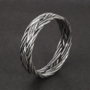 Argolla para hombre trenzada espiritu vikingo en plata