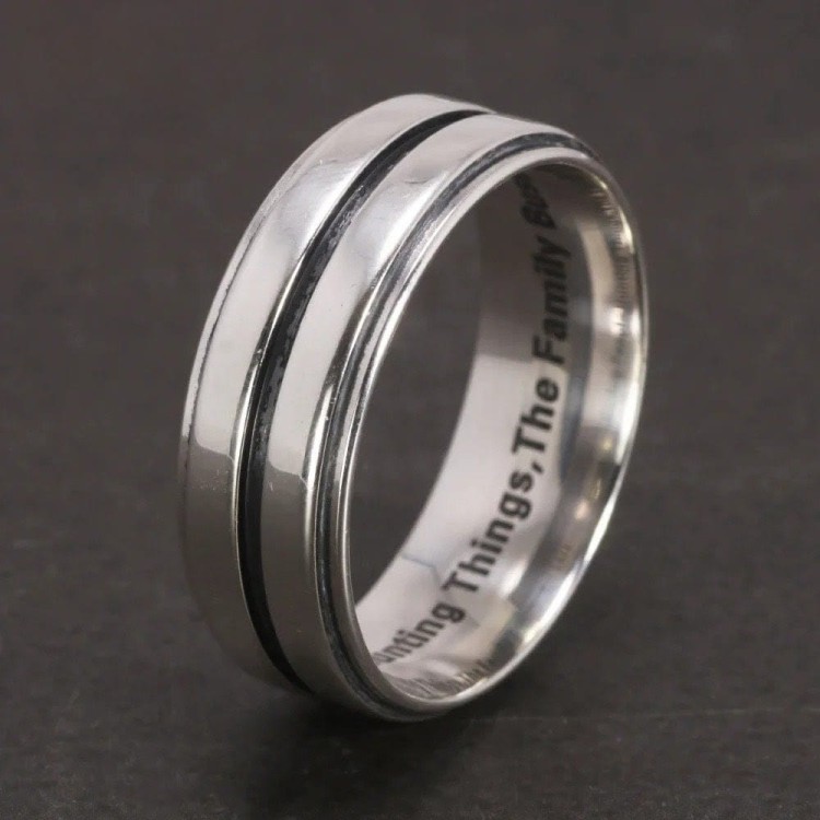 Argolla en plata para hombre - argolla clásica plateada - joyas en plata