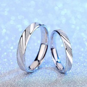Argollas de matrimonio nexo esmerilado en plata