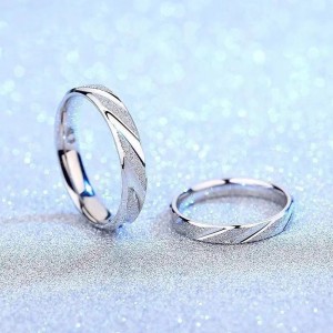 Argollas de matrimonio nexo esmerilado en plata