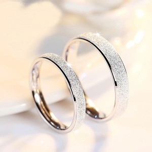 Argollas de matrimonio polvo de arena en plata