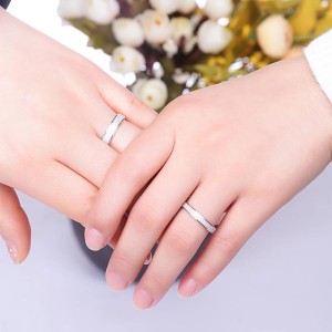 Argollas de matrimonio polvo de arena en plata