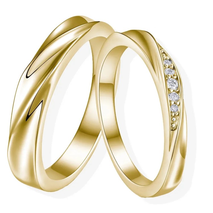 Argollas de matrimonio esperanza dorada con baño de oro amarillo 18k