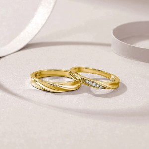 Argollas de matrimonio esperanza dorada con baño de oro amarillo 18k