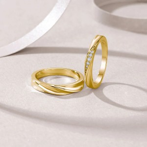 Argollas de matrimonio esperanza dorada con baño de oro amarillo 18k