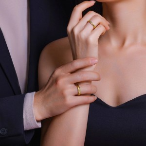 Argollas de matrimonio esperanza dorada con baño de oro amarillo 18k