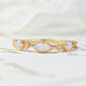 Anillo de compromiso en plata y opalos - anillo promesa