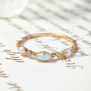 Anillo de compromiso en plata y opalos - anillo promesa