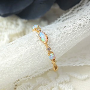 Anillo de compromiso en plata y opalos - anillo promesa