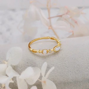 Anillo de compromiso en plata y opalos - anillo promesa