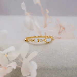 Anillo de compromiso en plata y opalos - anillo promesa