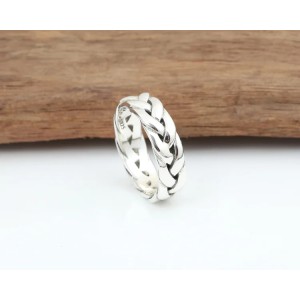 Argolla en plata para hombre - argolla clásica plateada - joyas en plata