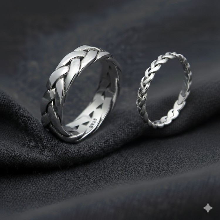 Argolla en plata para hombre - argolla clásica plateada - joyas en plata