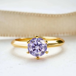 Anillo de compromiso en plata con moissanita - anillo para boda en plata